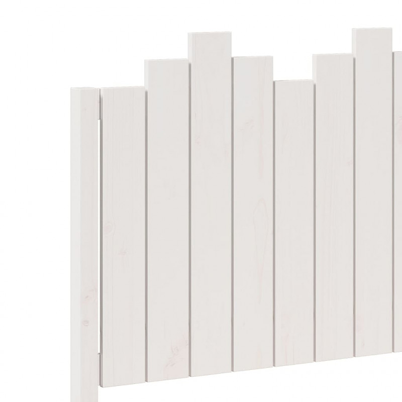 Dłuższe łóżko bez materaca, białe, 100x210 cm, lite drewno