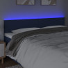 Zagłówek do łóżka z LED, niebieski, 200x5x78/88 cm, tkanina