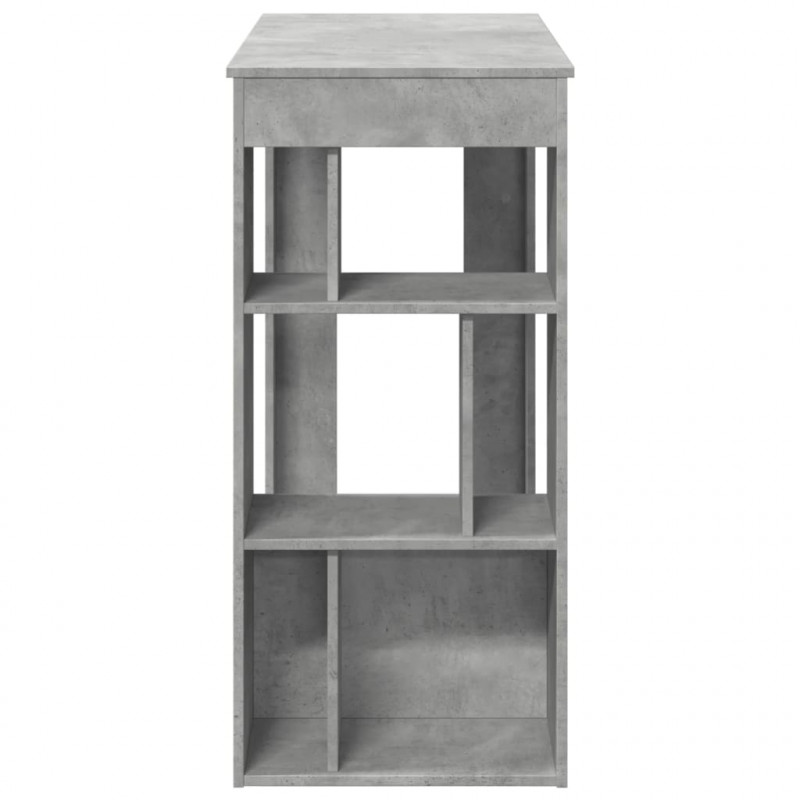 Stolik barowy z przegrodami, szarość betonu, 102x50x103,5 cm