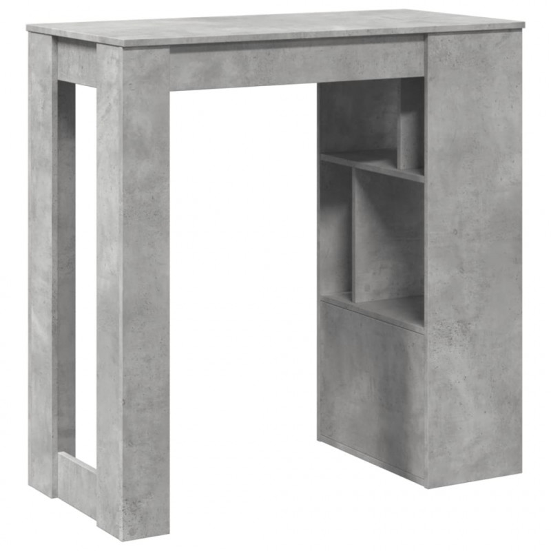 Stolik barowy z przegrodami, szarość betonu, 102x50x103,5 cm