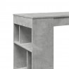Stolik barowy z przegrodami, szarość betonu, 102x50x103,5 cm