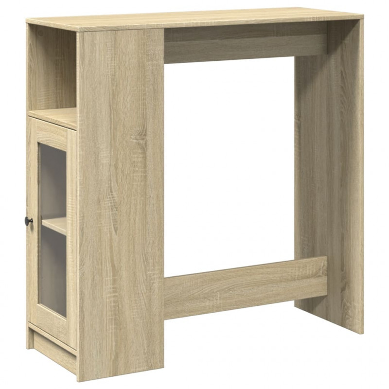 Stolik barowy z przegrodami, dąb sonoma, 101x40x103,5 cm