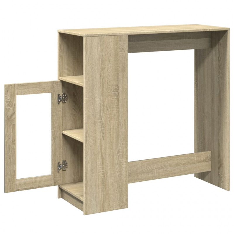 Stolik barowy z przegrodami, dąb sonoma, 101x40x103,5 cm