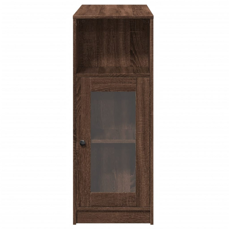 Stolik barowy z przegrodami, brązowy dąb, 101x40x103,5 cm