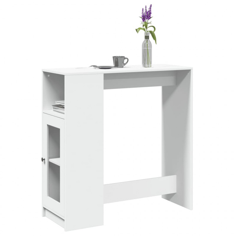 Stolik barowy z przegrodami, biały, 101x40x103,5 cm