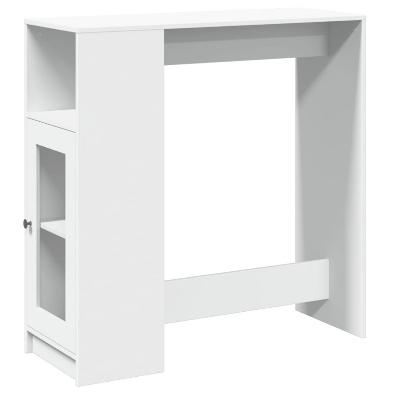 Stolik barowy z przegrodami, biały, 101x40x103,5 cm