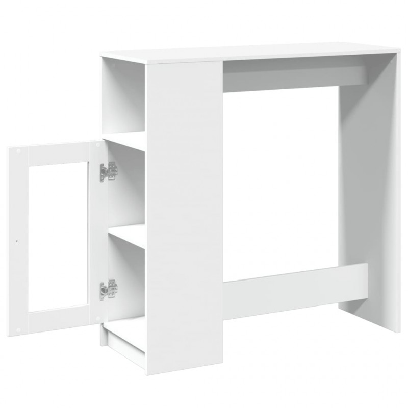 Stolik barowy z przegrodami, biały, 101x40x103,5 cm
