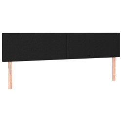 Zagłówek do łóżka z LED, czarny, 180x5x78/88 cm, tkanina