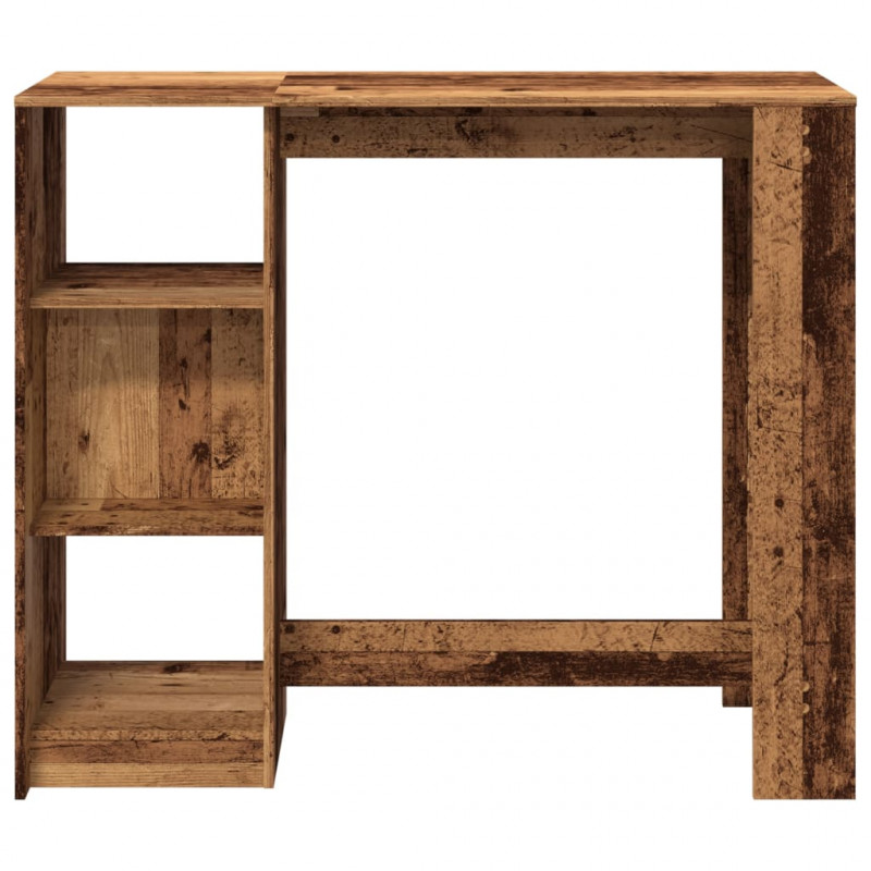 Stolik barowy z regałem, stare drewno, 124x46x103,5 cm