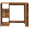 Stolik barowy z regałem, stare drewno, 124x46x103,5 cm