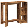 Stolik barowy z regałem, stare drewno, 124x46x103,5 cm
