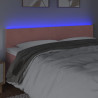 Zagłówek do łóżka z LED, różowy, 180x5x78/88 cm, aksamit