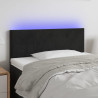 Zagłówek do łóżka z LED, czarny, 100x5x78/88 cm, aksamit