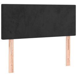 Zagłówek do łóżka z LED, czarny, 100x5x78/88 cm, aksamit