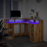 Biurko z podświetleniem LED, dąb artisian, 130x130x91 cm