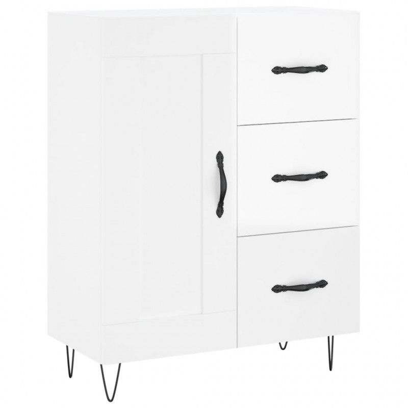 Witrynka biała połysk 69,5x34x180 cm materiał drewnopochodny