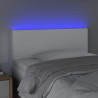 Zagłówek do łóżka z LED, biały, 80x5x78/88 cm, sztuczna skóra