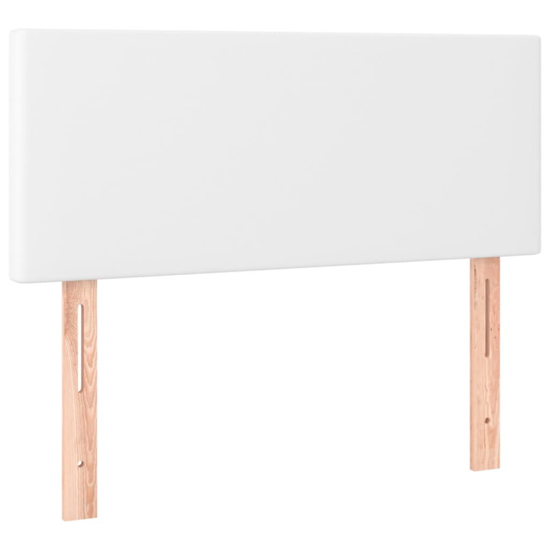 Zagłówek do łóżka z LED, biały, 80x5x78/88 cm, sztuczna skóra