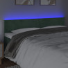 Zagłówek do łóżka z LED, ciemnozielony, 180x5x78/88 cm, aksamit