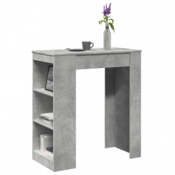 Stolik barowy z półkami, szarość betonu, 95x47x103,5 cm