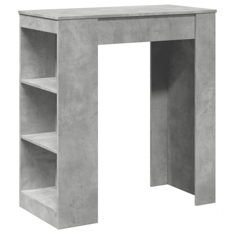 Stolik barowy z półkami, szarość betonu, 95x47x103,5 cm