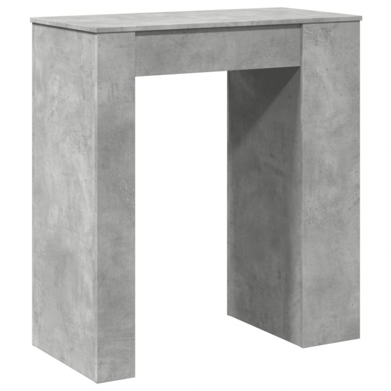 Stolik barowy z półkami, szarość betonu, 95x47x103,5 cm