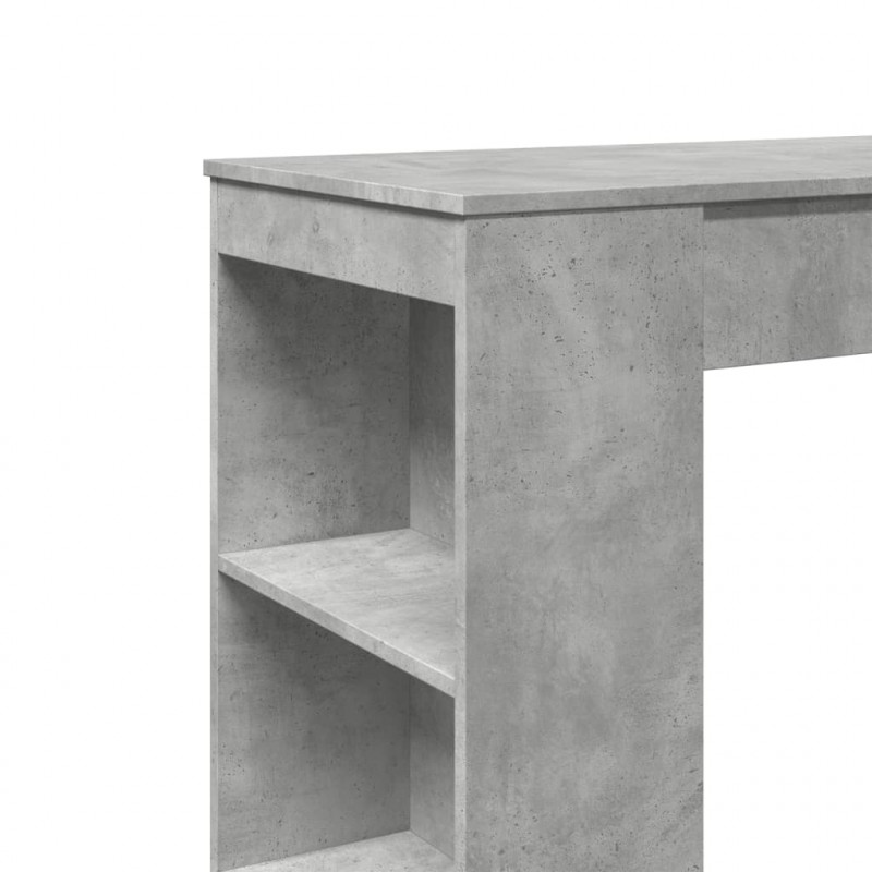 Stolik barowy z półkami, szarość betonu, 95x47x103,5 cm