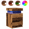 Szafki nocne z LED, 2 szt., stare drewno, 35x39x55 cm