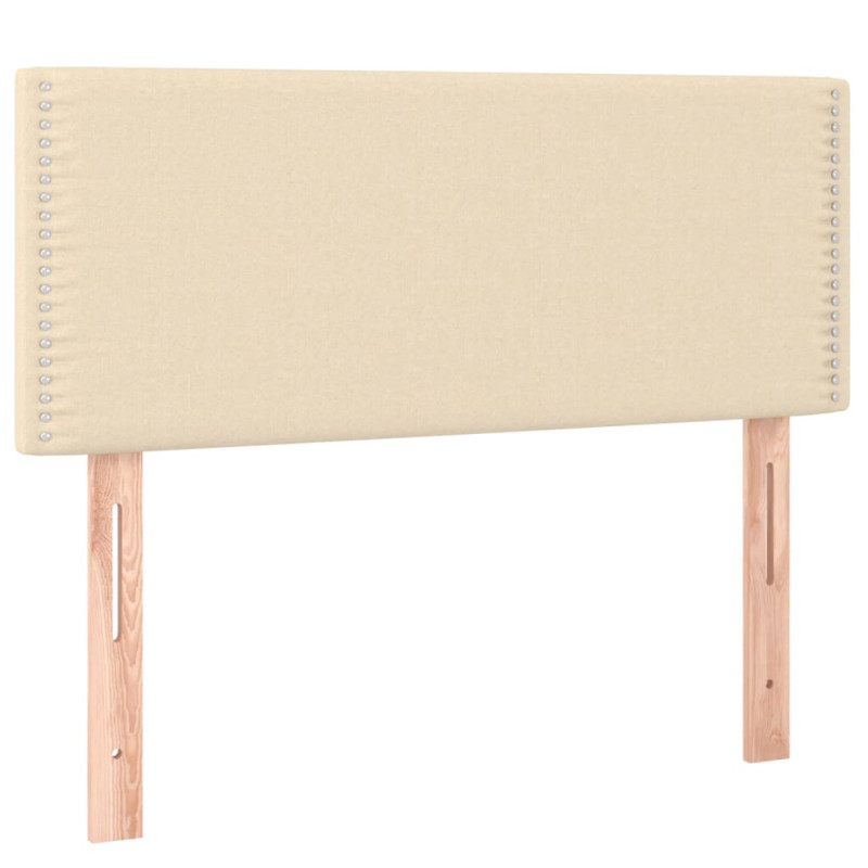 Zagłówek do łóżka z LED, kremowy, 80x5x78/88 cm, tkanina