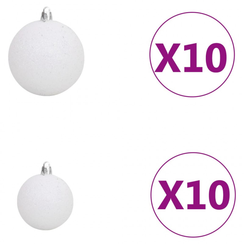 Sztuczna jodła kaukaska z LED i bombkami, zielona, 240 cm