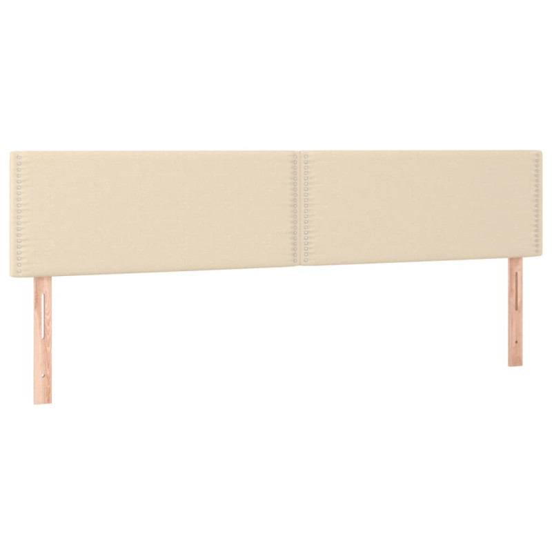 Zagłówek do łóżka z LED, kremowy, 180x5x78/88 cm, tkanina