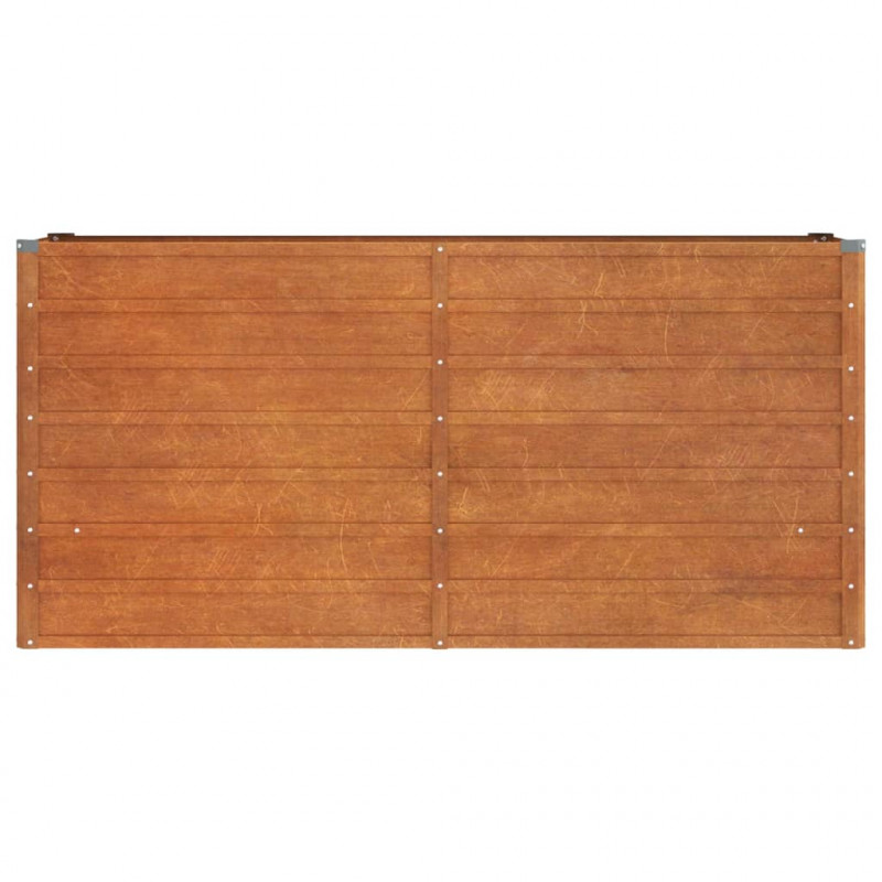 Podwyższona donica, rdzawa, 160x40x77 cm, stal kortenowska