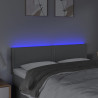 Zagłówek do łóżka z LED, jasnoszary, 144x5x78/88 cm, tkanina