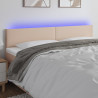 Zagłówek do łóżka z LED, cappuccino, 180x5x78/88 cm, ekoskóra