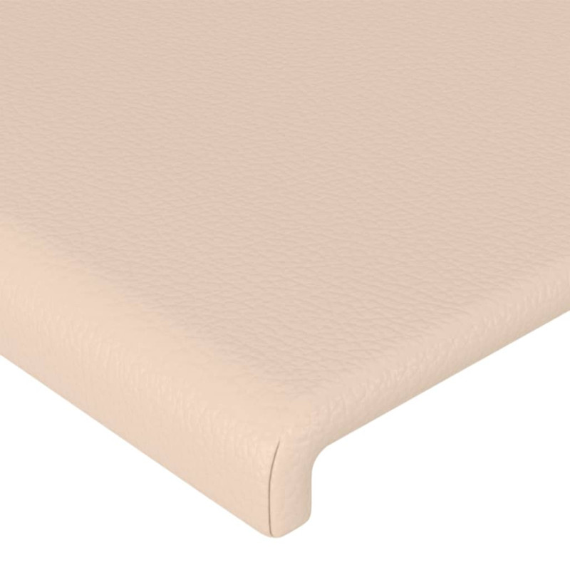 Zagłówek do łóżka z LED, cappuccino, 180x5x78/88 cm, ekoskóra