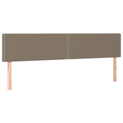 Zagłówek do łóżka z LED, taupe, 200x5x78/88 cm, tkanina