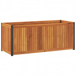 Donica ogrodowa, 110x45x44 cm, lite drewno akacjowe i stal