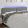 Zagłówek do łóżka z LED, ciemnoszary, 180x5x78/88 cm, tkanina