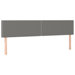 Zagłówek do łóżka z LED, ciemnoszary, 180x5x78/88 cm, tkanina