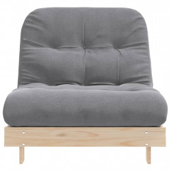 Sofa rozkładana typu futon, z materacem, 80x206x11 cm, sosnowa