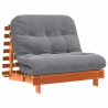 Sofa rozkładana futon, z materacem, woskowy brąz, 100x206x11 cm