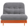 Sofa rozkładana futon, z materacem, woskowy brąz, 100x206x11 cm