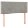Zagłówek do łóżka z LED, jasnoszary, 100x5x78/88 cm, aksamit