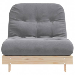 Sofa rozkładana typu futon, z materacem, 90x206x11 cm, sosnowa