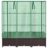Podwyższona donica ze szklarnią, wygląd rattanu, 120x40x138 cm