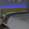 Zagłówek do łóżka z LED, zielony, 160x5x78/88 cm, tkanina
