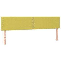 Zagłówek do łóżka z LED, zielony, 160x5x78/88 cm, tkanina