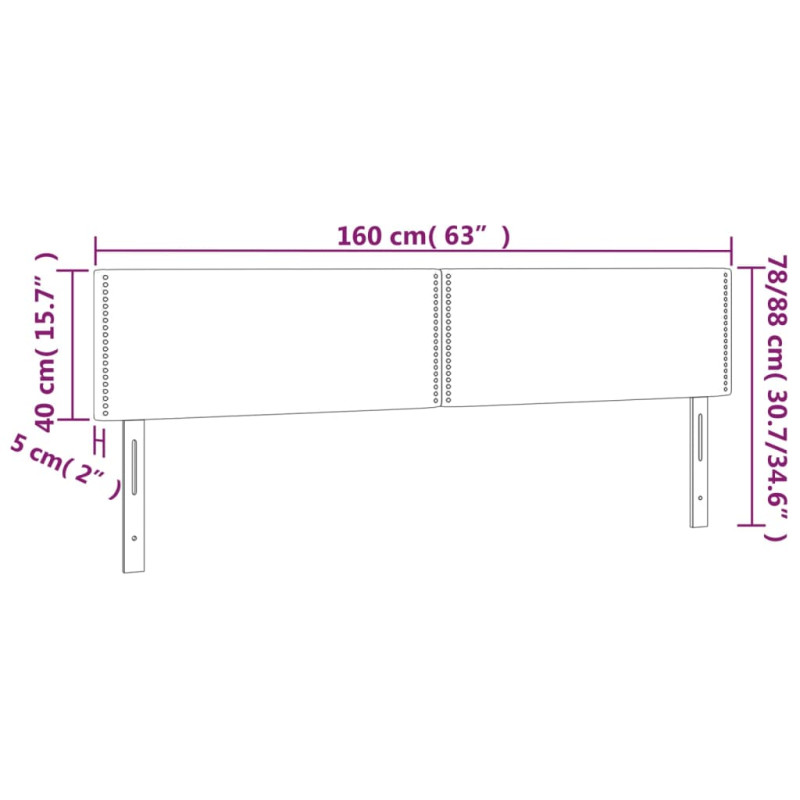 Zagłówek do łóżka z LED, zielony, 160x5x78/88 cm, tkanina