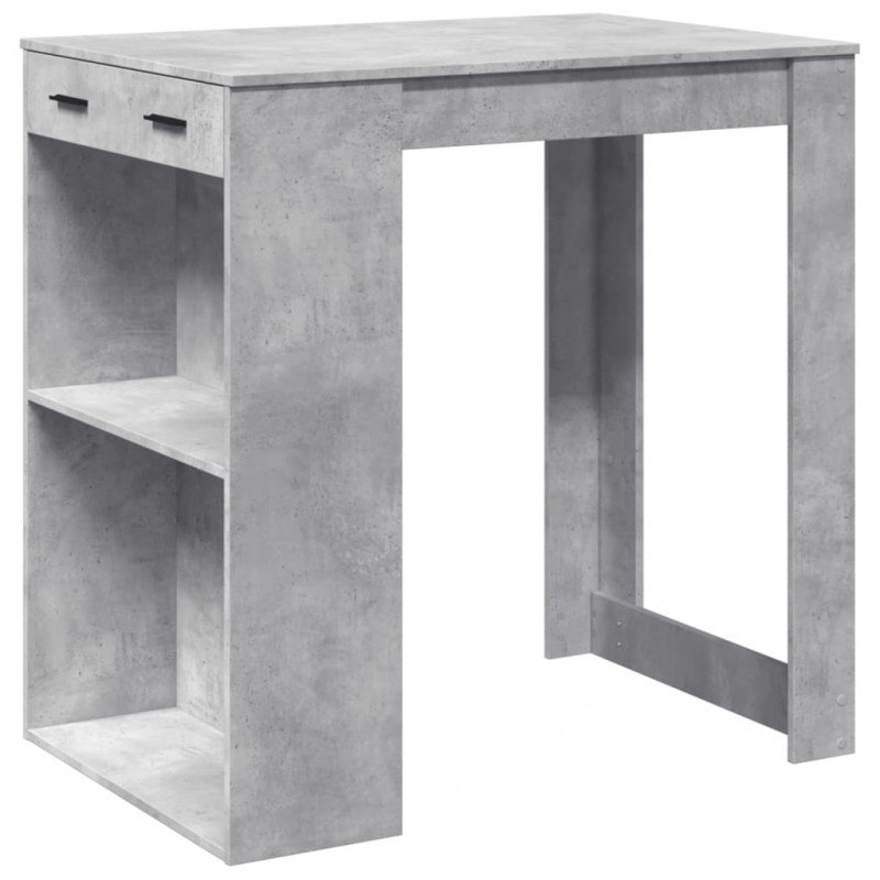 Stolik barowy, szarość betonu, 102x70x103,5 cm