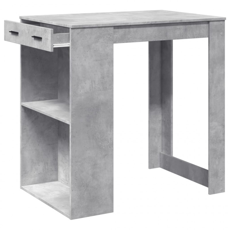 Stolik barowy, szarość betonu, 102x70x103,5 cm